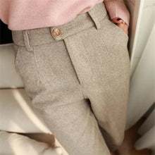 Load image into Gallery viewer, 2025 Women&#39;s High-Waisted Woolen Harem Pencil Pants for Office &amp; Casual
