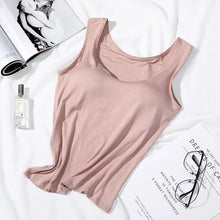Load image into Gallery viewer, 2025 Women&#39;s Slim Fit Vest Tops with Built-In Bra - Casual Solid Color
