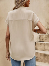 Load image into Gallery viewer, Elegant Lapel Button-Up Shirt – Sexy Short Sleeve Casual Blouse for Women
