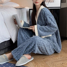 Load image into Gallery viewer, 2025 Women&#39;s Thick Velvet Pajamas Set: Warm Cardigan &amp; Trousers

