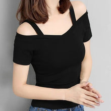 Load image into Gallery viewer, Off-Shoulder Backless Top – Casual Summer T-Shirt

