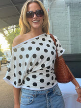 Load image into Gallery viewer, 2025 One Shoulder Polka Dot T-shirt - Sexy Casual Streetwear
