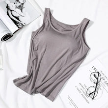 Load image into Gallery viewer, 2025 Women&#39;s Slim Fit Vest Tops with Built-In Bra - Casual Solid Color
