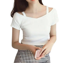 Load image into Gallery viewer, Off-Shoulder Backless Top – Casual Summer T-Shirt
