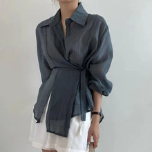 Load image into Gallery viewer, Fashion Long Sleeve Irregular Shirt – Women’s Loose Casual Sunscreen Blouse
