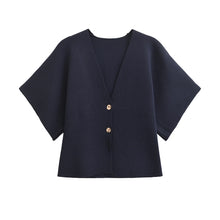 Load image into Gallery viewer, 2025 Autumn Women&#39;s Knitted V-Neck Top – Casual European &amp; American Style
