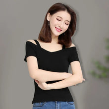 Load image into Gallery viewer, Off-Shoulder Backless Top – Casual Summer T-Shirt
