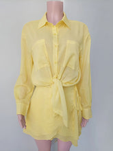 Load image into Gallery viewer, 2025 Casual Two Piece Yellow Shirt &amp; Skirt Beach Set Women

