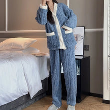 Load image into Gallery viewer, 2025 Women&#39;s Thick Velvet Pajamas Set: Warm Cardigan &amp; Trousers
