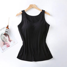 Load image into Gallery viewer, 2025 Women&#39;s Slim Fit Vest Tops with Built-In Bra - Casual Solid Color
