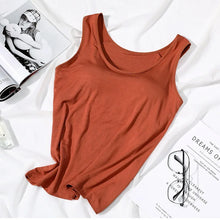 Load image into Gallery viewer, 2025 Women&#39;s Slim Fit Vest Tops with Built-In Bra - Casual Solid Color
