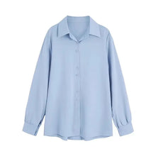 Load image into Gallery viewer, 2025 Black Chiffon Long Sleeve Shirts for Women - Korean Fashion Blouse
