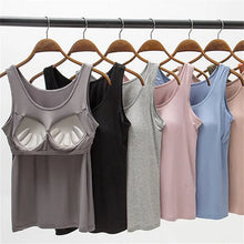 Load image into Gallery viewer, 2025 Women&#39;s Slim Fit Vest Tops with Built-In Bra - Casual Solid Color
