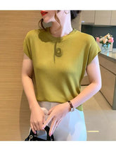 Load image into Gallery viewer, Summer Knit Pullover – Slim Fit Pink Sweater
