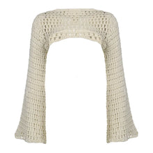Load image into Gallery viewer, Y2K Crochet Shrug – Hollow Out Crop Sweater
