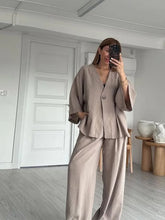 Load image into Gallery viewer, 2025 Spring Summer Women’s Casual Cotton Linen Pants Set
