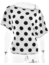 Load image into Gallery viewer, 2025 One Shoulder Polka Dot T-shirt - Sexy Casual Streetwear
