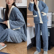 Load image into Gallery viewer, 2025 Women&#39;s Thick Velvet Pajamas Set: Warm Cardigan &amp; Trousers
