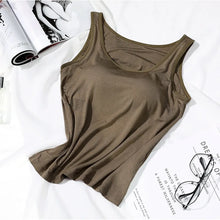 Load image into Gallery viewer, 2025 Women&#39;s Slim Fit Vest Tops with Built-In Bra - Casual Solid Color
