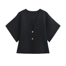 Load image into Gallery viewer, 2025 Autumn Women&#39;s Knitted V-Neck Top – Casual European &amp; American Style
