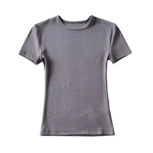 Load image into Gallery viewer, 2025 Casual Summer Women&#39;s Skinny Fit O-neck Crop Top T-Shirt
