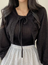 Load image into Gallery viewer, Thin White Cardigan for Women, Summer 2025, Knitted with Tie, Korean Style
