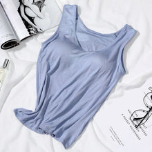 Load image into Gallery viewer, 2025 Women&#39;s Slim Fit Vest Tops with Built-In Bra - Casual Solid Color

