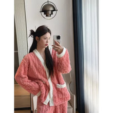 Load image into Gallery viewer, 2025 Women&#39;s Thick Velvet Pajamas Set: Warm Cardigan &amp; Trousers
