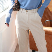 Load image into Gallery viewer, 2025 Women&#39;s High Waist Elegant Black Harem Wool Pants for Fall/Winter
