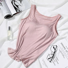 Load image into Gallery viewer, 2025 Women&#39;s Slim Fit Vest Tops with Built-In Bra - Casual Solid Color
