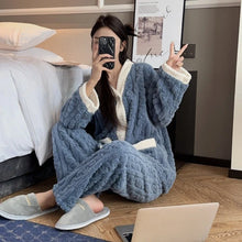 Load image into Gallery viewer, 2025 Women&#39;s Thick Velvet Pajamas Set: Warm Cardigan &amp; Trousers
