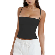 Load image into Gallery viewer, Y2K Corset Crop Top – Backless Zip-Up Bustier with Spaghetti Straps
