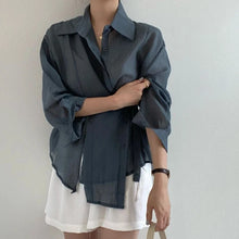 Load image into Gallery viewer, Fashion Long Sleeve Irregular Shirt – Women’s Loose Casual Sunscreen Blouse
