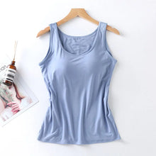 Load image into Gallery viewer, 2025 Women&#39;s Slim Fit Vest Tops with Built-In Bra - Casual Solid Color

