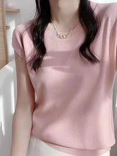 Load image into Gallery viewer, Summer Knit Pullover – Slim Fit Pink Sweater
