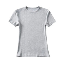 Load image into Gallery viewer, 2025 Casual Summer Women&#39;s Skinny Fit O-neck Crop Top T-Shirt
