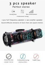 Load image into Gallery viewer, hifi 15w wireless bluetooth speaker sub-woofer with radio 3d sound
