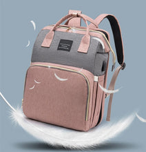 Load image into Gallery viewer, Baby Diaper Bag Backpack Expandable Baby Bed
