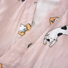 Load image into Gallery viewer, 100% Cotton Kimono Pajamas Set Sleepwear
