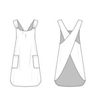 Load image into Gallery viewer, Cross Back Apron With Pockets - Japanese Style Basic Linen Apron

