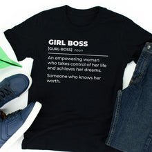 Load image into Gallery viewer, Girl Boss Meaning Shirt Girl Boss Gift CEO Hustle Boss Entrepreneur Women
