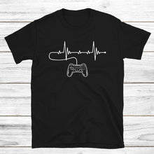 Load image into Gallery viewer, Gamer Heartbeat T-Shirt - Unisex Funny Birthday Video Game Controller Shirt - Gaming Gift
