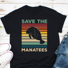 Load image into Gallery viewer, Save The Manatees Shirt, Earth Day Tshirt, Gift For Manatee Lovers, Sea Cows, Environmentalist Shirt
