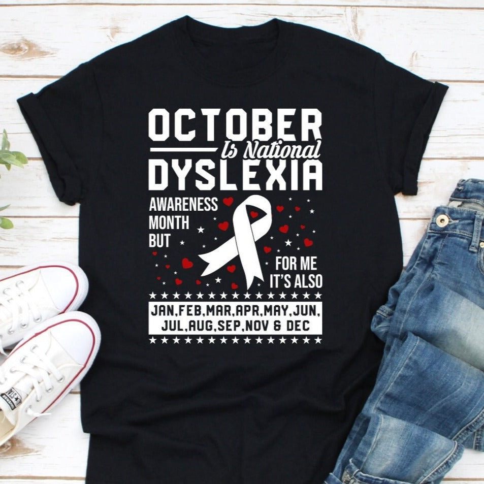 October is Dyslexia Awareness Month Shirt Ribbon Shirt Dyslexia Teacher Tshirt Dyslexia October Gift