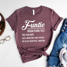 Load image into Gallery viewer, Funtie Definition Shirt, Auntie Christmas Shirts, Aunt T Shirt, Mother&#39;s Day TShirt, Funny Aunt Gift
