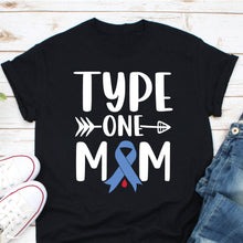 Load image into Gallery viewer, Diabetes Awareness Shirt, Diabetes Ribbon Shirt Gift, Type One Mom, T1D Ribbon Shirt
