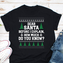 Load image into Gallery viewer, Dear Santa Before I Explain How Much Do You Know Shirt, Santa Shirt
