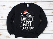 Load image into Gallery viewer, Santa&#39;s Favourite Art Teacher Sweatshirt, Gift for Art Teacher Xmas, Artists Gift, Art Teacher Sweatshirt 2021
