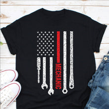 Load image into Gallery viewer, Car Mechanic Shirt, Funny Mechanic Shirt, US Flag Mechanic Shirt, Mechanic Tool Shirt
