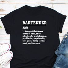 Load image into Gallery viewer, Professional Bartender Gift, Bartender Shirt, Bartender Definition Shirt, Barman Shirt, Barista Shirt
